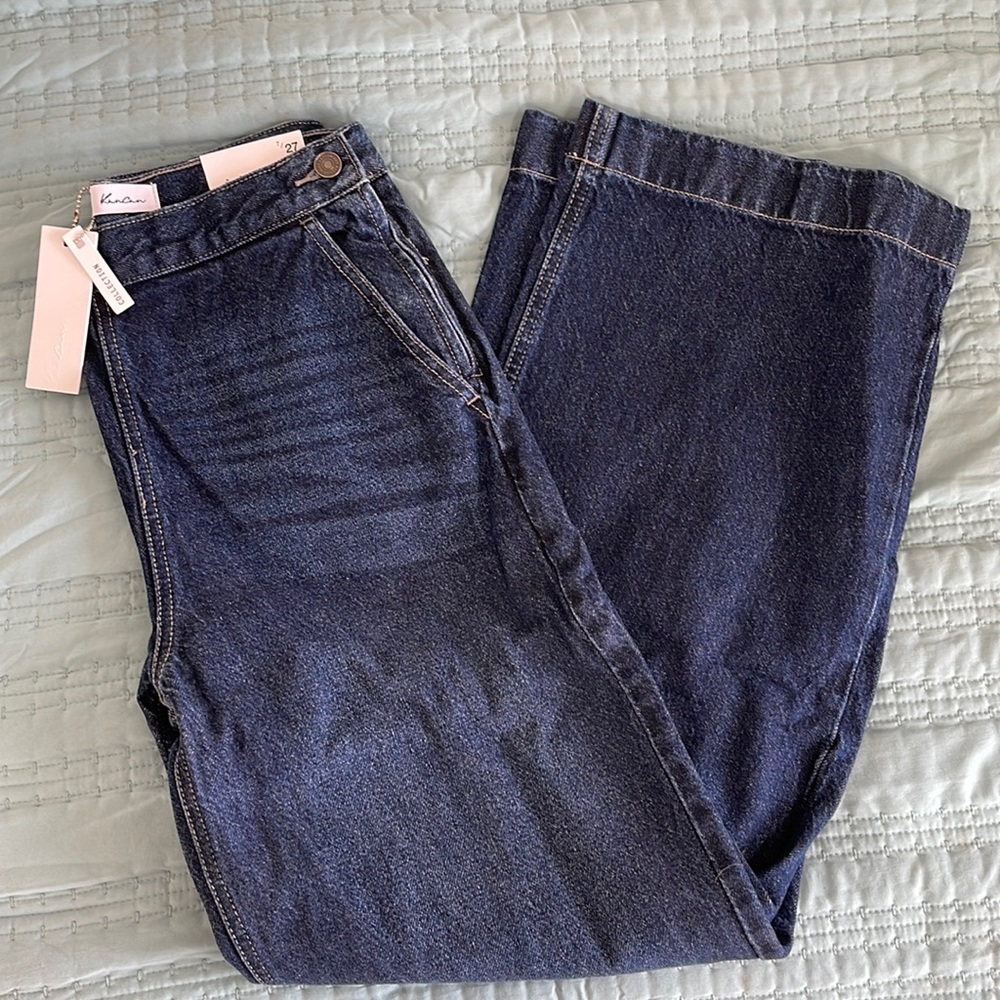 KanCan High Rise Wide Leg Trouser Jean